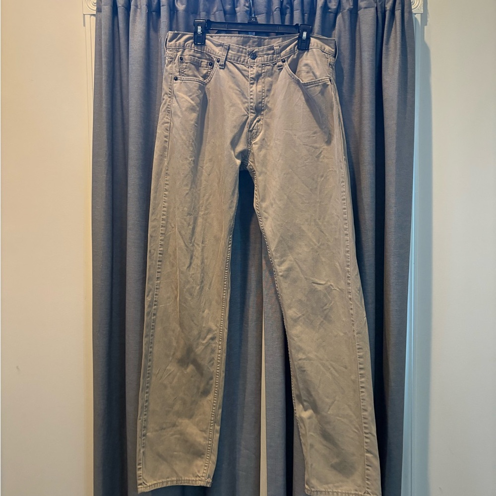 Levi's 505 white tab khaki jeans